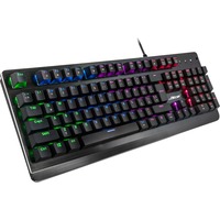 Inter-Tech NK-2000ME tastiera USB QWERTZ Nero Nero, Full-size (100%), USB, Interruttore a chiave meccanica, QWERTZ, LED RGB, Nero