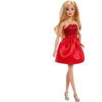 Mattel Bambola Barbie da festa color rubino per l'80° anniversario con vestito rosso 