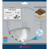 Bosch 2 608 837 704 lama circolare 19 cm 1 pz, Lama per sega In legno duro, Legno, 19 cm, 2 cm, 1,1 mm, 7900 Giri/min, 1,6 mm