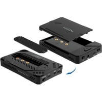 DeLOCK Custodia USB Type-C per 1 x M.2 NVMe SSD + 1 x 2,5″ SATA SSD / HDD, Disk enclosure Nero