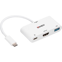 Lindy 43340 cavo e adattatore video 0,18 m HDMI + USB Type-A USB tipo-C Bianco bianco, 0,18 m, HDMI + USB Type-A, USB tipo-C, Femmina, Maschio, Dritto