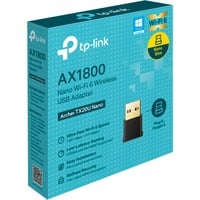 TP-Link Archer TX20U Nano WLAN 1800 Mbit/s, Adattatore Wi-Fi Wireless, USB, WLAN, Wi-Fi 6 (802.11ax), 1800 Mbit/s, Nero
