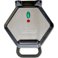 Unold Bobby 1 waffle 700 W Nero, Argento, Cialde accaio/Nero, 1 waffle, Esagonale, Nero, Argento, Plastica, Acciaio inox, 0,7 m, Nero