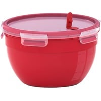 Emsa Clip & Micro Contenitore Rotondo Microonde, Rosso, 2,6 L, Casella rosso, Rosso, 2,6 L, Scatola, Rotondo, 2,6 L, Rosso, Trasparente, Plastica, Germania