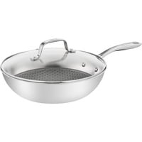 Tefal Eternal Mesh Wok/padella per cottura al salto Rotondo accaio, Rotondo, Wok/padella per cottura al salto, Acciaio inossidabile, Acciaio inossidabile, 250 °C, Alluminio, Acciaio inossidabile