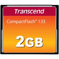 Transcend TS2GCF133 memoria flash 2 GB CompactFlash MLC Nero, 2 GB, CompactFlash, MLC, 50 MB/s, 20 MB/s, Nero