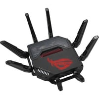 ASUS ROG Rapture GT-BE98 router wireless 10 Gigabit Ethernet Quad-band (2.4 GHz / 5 GHz-1 / 5 GHz-2 / 6 GHz) Nero Wi-Fi 7 (802.11be), Quad-band (2.4 GHz / 5 GHz-1 / 5 GHz-2 / 6 GHz), Collegamento ethernet LAN, Nero, Router da tavolo