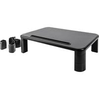Digitus Ergonomic Monitor Riser, Base per monitor Nero, Supporto per computer portatile, Nero, 10 kg, 280 mm, 400 mm, 145 mm