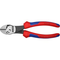 KNIPEX TwinForce Pinze da taglio diagonale, Pinze di taglio rosso/Blu, Pinze da taglio diagonale, Acciaio al cromo vanadio, Plastica, Blu/Rosso, 18 cm, 280 g