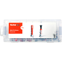 fischer Mini FixTainer DuoLine, Tassello grigio chiaro/Rosso