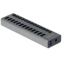 DeLOCK 63738 hub di interfaccia USB 3.2 Gen 1 (3.1 Gen 1) Type-B 5000 Mbit/s Grigio, Hub USB USB 3.2 Gen 1 (3.1 Gen 1) Type-B, USB 3.2 Gen 1 (3.1 Gen 1) Type-A, 5000 Mbit/s, Grigio, Alluminio, 1 m