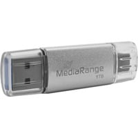 MediaRange Kombo-memory stick 1 TB, Chiavetta USB argento/trasparente