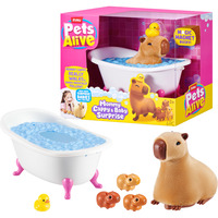 ZURU Pets Alive - Mommy Capybara and Baby Surprise, Gioco figura Pets Alive Mommy Cappy & Baby Surprise, Capibara giocattolo, 3 anno/i, Interattivo, Sonoro