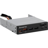 Chieftec CRD-908H lettore di schede USB 3.2 Gen 1 (3.1 Gen 1) Interno Nero Nero, MicroSD (TransFlash), SD, Nero, 3.5", 5000 Mbit/s, USB 3.2 Gen 1 (3.1 Gen 1), 102 mm
