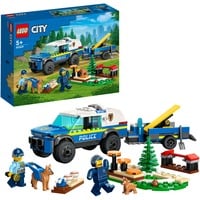 City 60369 Addestramento Cinofilo Mobile con SUV Macchina Polizia Giocattolo e Rimorchio, 2 Animali, Giochi per Bambini, Giochi di costruzione