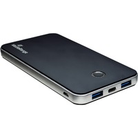 MediaRange MR753 batteria portatile Polimeri di litio (LiPo) 10000 mAh Nero, Powerbank Nero/Argento, 10000 mAh, Polimeri di litio (LiPo), 3,7 V, 18 W, Nero