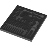 Wera Inserto in schiuma per Kraftform Kompakt Wartung Set 1, vuoto, Deposito Nero/grigio
