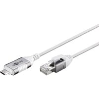 goobay Cavo adattatore Ethernet USB-C 3.2 Gen2 > RJ-45, Slim bianco