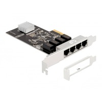 DeLOCK PCIe x4 a 4 x RJ45 Gbit, Scheda di rete 