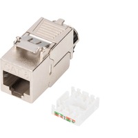 Digitus Modulo Keystone Cat. 8.1, schermato, Modulo di Keystone argento/Bianco