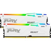 Kingston FURY FURY Beast 64GB 6400MT/s DDR5 CL32 DIMM (Kit da 2 moduli) White RGB EXPO, Memoria bianco, 64 GB, 2 x 32 GB, DDR5, 288-pin DIMM, Bianco
