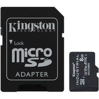 Kingston Industrial 8 GB MicroSDHC UHS-I Classe 10, Scheda di memoria Nero, 8 GB, MicroSDHC, Classe 10, UHS-I, Class 3 (U3), V30