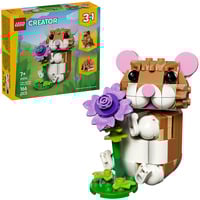 LEGO Creator 3-in-1 Tenero Criceto con Fiore, Giochi di costruzione 