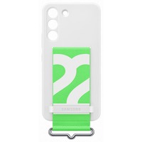Silicone Cover con Strap per Galaxy S22, White