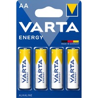 Varta Energy AA Batteria monouso Stilo AA Alcalino Batteria monouso, Stilo AA, Alcalino, 1,5 V, 4 pz, 50,5 mm