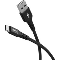 goobay Cavo tessile USB 2.0 supersoft, connettore USB-A > connettore USB-C Nero