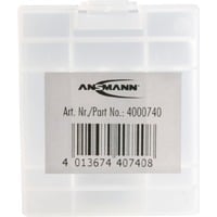 Ansmann 4000740 scatola batteria Trasparente, Bianco, Contenitore batteria trasparente, Trasparente, Bianco, 4 AAA / AA