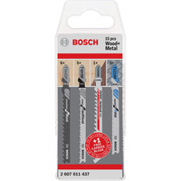 Bosch 2 607 011 437 lama per sega a gattuccio, sega a traforo e sega universale Lama per seghetto alternativo 15 pz, Impostare la lama per sega Lama per seghetto alternativo, Metallo, Legno, 15 pz, Blister