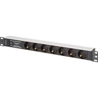 Digitus Multipresa 19" PDU con profilo in alluminio, 7 vie, Ciabatta Nero/alluminio