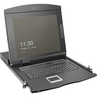 Digitus Console KVM LCD HD modulare con TFT 19" 1 porta VGA, Switch KVM Nero