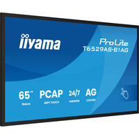 iiyama T6529AS-B1AG Monitor PC 163,8 cm (64.5") 3840 x 2160 Pixel 4K Ultra HD LED Touch screen Nero, Monitor LED Nero (opaco), 163,8 cm (64.5"), 3840 x 2160 Pixel, 4K Ultra HD, LED, 6,5 ms, Nero