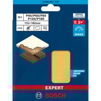 Bosch 2 608 901 113 fornitura per utensili rotanti per molatura/levigatura Legno Carta abrasiva, Foglio abrasivo Carta abrasiva, Legno, Bosch, Marrone, Rettangolare, 140 mm