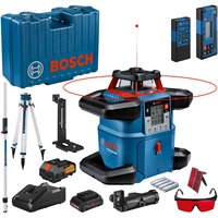 Bosch GRL 600 CHV Livella rotatoria 60 m 630-650 nm, Laser rotante blu, 60 m, 1,5 mm/m, 8,5°, 600 m, 600 Giri/min, Orizzontale/Verticale