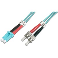 Digitus Cavo patch LWL, duplex, connettore LC > ST, multimode OM3 turchese