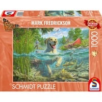 Schmidt Spiele Mark Fredrickson: Amore per i cani - Labrador giallo a caccia di pesci, Puzzle 