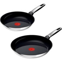 Tefal Set di padelle acciaio inox Emotion, 2 pezzi Nero/in acciaio inox