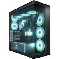 ARCTIC Xtender (Mirror Black) Midi Tower Nero, Chassis Tower Nero, Midi Tower, PC, Nero, EATX, Metallo, Vetro temperato, Gaming