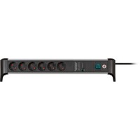 Brennenstuhl Multipresa Alu-Office-Line 6 vie, per scrivania, Ciabatta Nero/alluminio