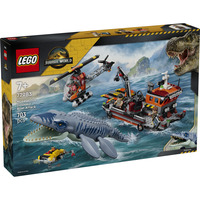LEGO Jurassic World Attacco del Mosasauro alla barca, Giochi di costruzione 