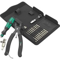 Wera 9532 Set da officina per rivettatrice catene, 20 pezzi, Set di strumenti Nero/Verde
