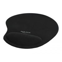 DeLOCK Tappetino per mouse ergonomico con supporto per polso in gel Nero