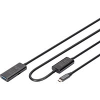 Digitus Cavo di prolunga USB 3.2 Gen 1 attivo, connettore USB-C > presa USB-A Nero