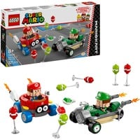 Super Mario 72034 Mario Kart : Baby Mario vs Baby Luigi, 2 Auto da Corsa da Costruire con Personaggi, Giochi Bambini 8+, Giochi di costruzione