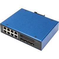Digitus Gigabit industriale gestito L3 con 8 + 4 porte uplink 10G, Interruttore 