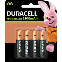 Duracell 4xAA Batteria ricaricabile Stilo AA Batteria ricaricabile, Stilo AA, 4 pz, 2500 mAh, Multicolore