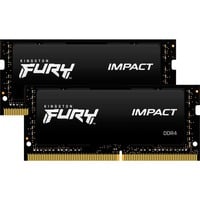 Kingston FURY FURY 16GB 3200MT/s DDR4 CL20 SODIMM (Kit of 2) Impact, Memoria Nero, 16 GB, 2 x 8 GB, DDR4, 260-pin SO-DIMM